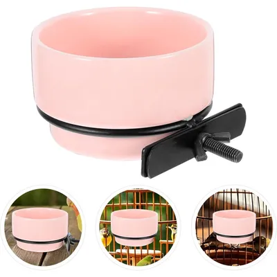 ZENITHMIND Bowl D'oiseau en Céramique Suspendu Plats De Nourriture