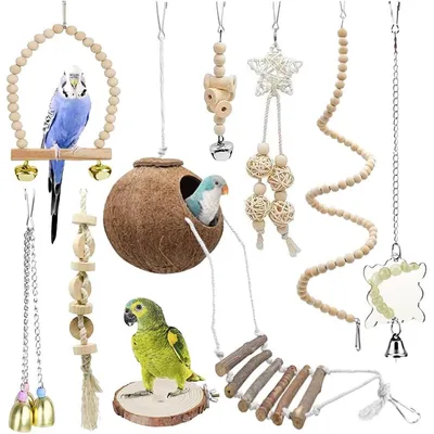 ZENITHMIND Jouets pour Oiseaux 9 Pièces avec Jouets