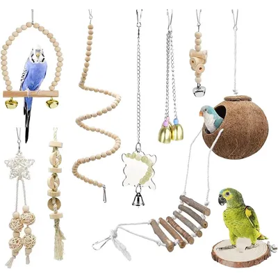 ZENITHMIND Jouets pour Oiseaux 9 Pièces avec Jouets