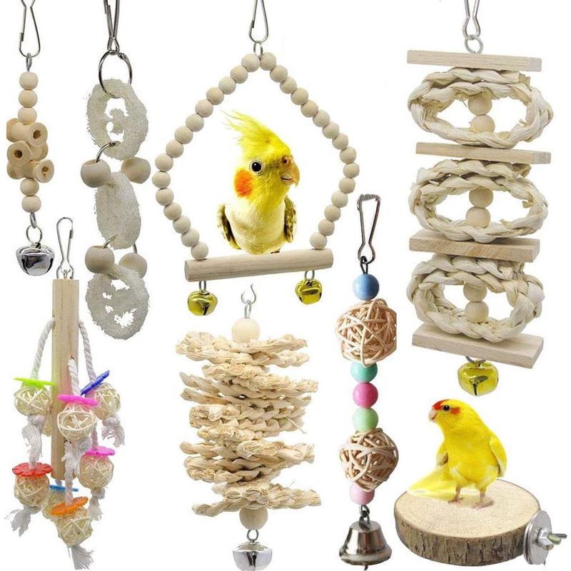 ZENITHMIND Jouets pour Oiseaux 8 Pièces avec Jouets