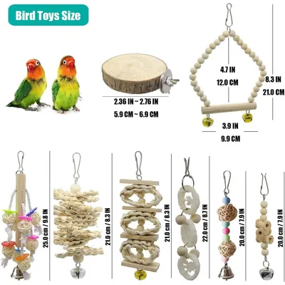 ZENITHMIND Jouets pour Oiseaux 8 Pièces avec Jouets