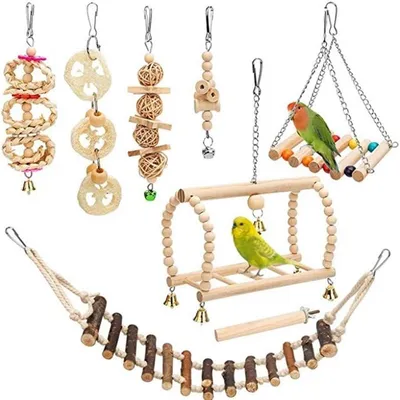 ZENITHMIND Lot de 8 jouets à mâcher pour oiseaux