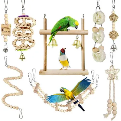 ZENITHMIND Jouets pour Oiseaux 8 Pièces avec Jouets