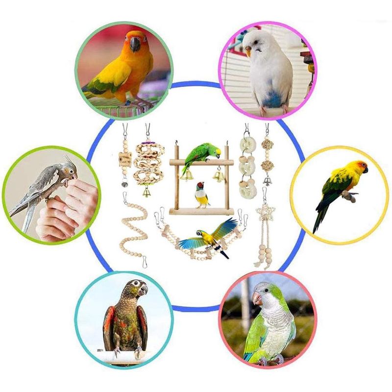 ZENITHMIND Jouets pour Oiseaux 8 Pièces avec Jouets