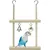 ZENITHMIND Balançoire en bois naturel avec clochettes pour perroquet ZENITHMIND Balançoire en bois naturel avec clochettes pour perroquet
