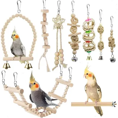 ZENITHMIND Jouets pour Oiseaux 9 Pièces avec Jouets