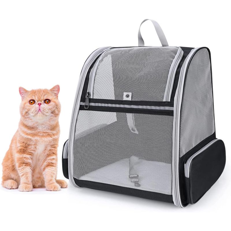 Sac à dos de transport pour animaux de compagnie, entièrement ventilé