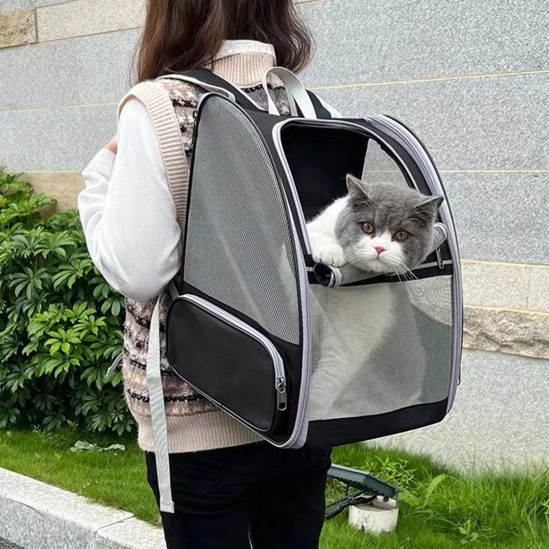 Sac à dos de transport pour animaux de compagnie, entièrement ventilé
