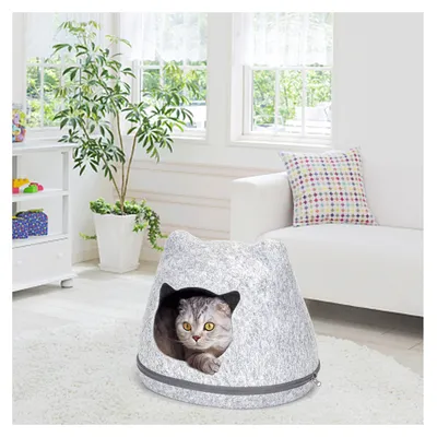 Maison pour chat avec oreilles de chat