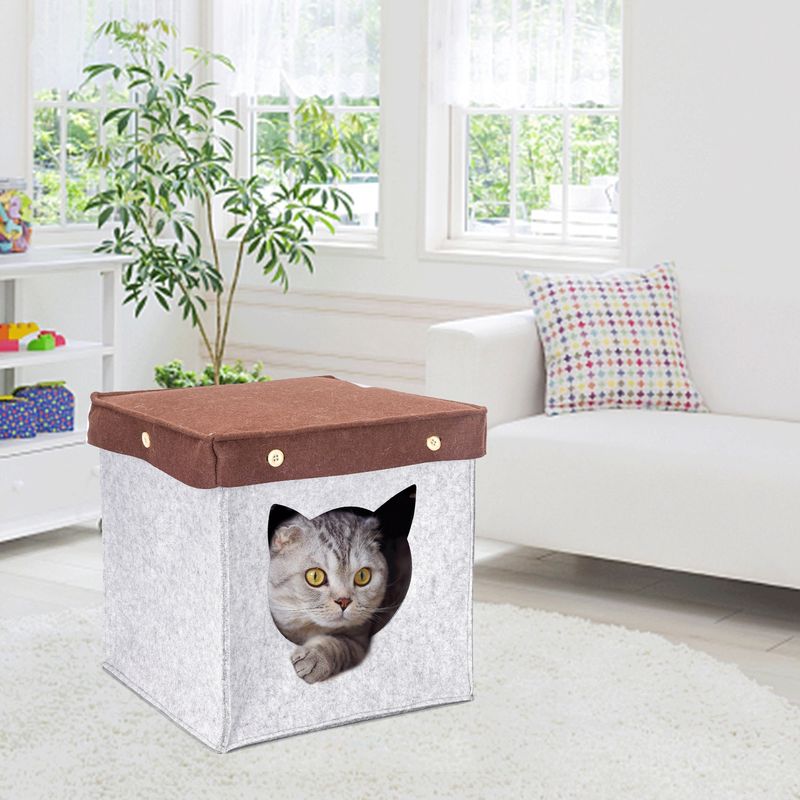 Maison pour chat carrée semi-fermée