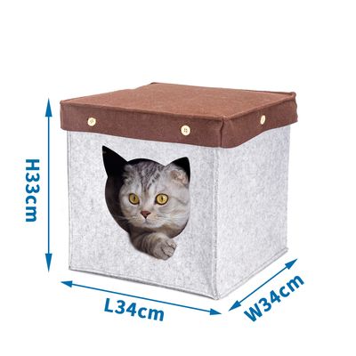 UAMLY Casa para gatos cuadrada semicerrada
