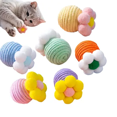 FurryFusion Lot de 6 Jouet pour chat en forme de fleur balle FurryFusion Lot de 6 Jouet pour chat en forme de fleur balle