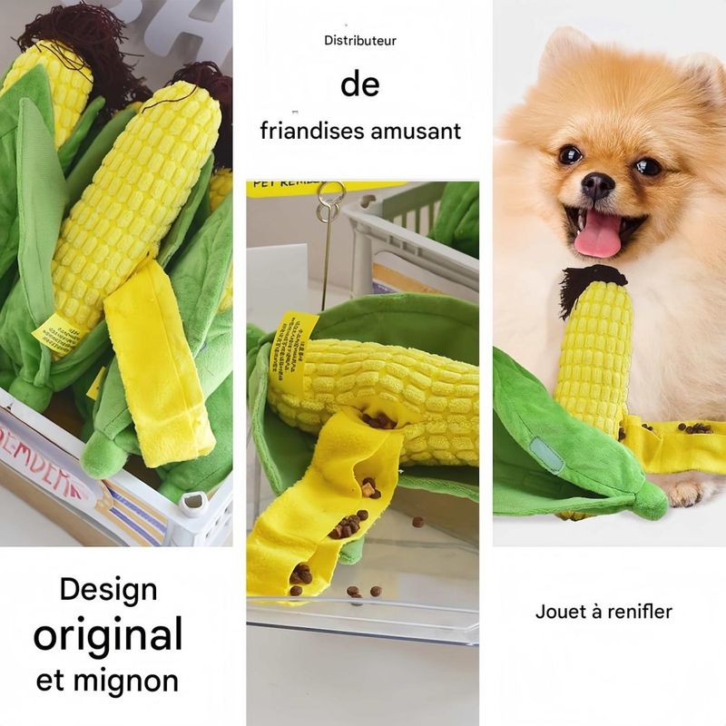 FurryFusion Jouet en forme de maïs pour chien et chat