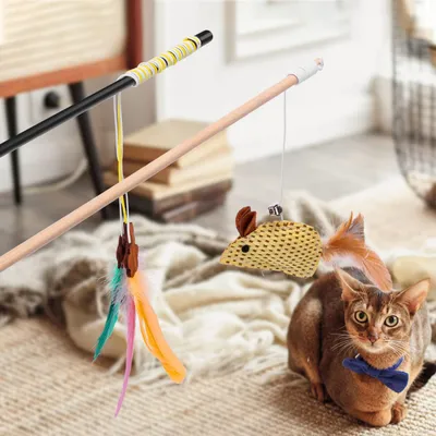 Jouet interactif en plumes pour chats