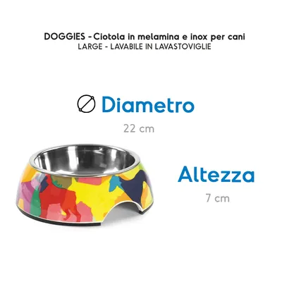 Gamelle pour chien Doggies en acier inoxydable - Ø 22 cm
