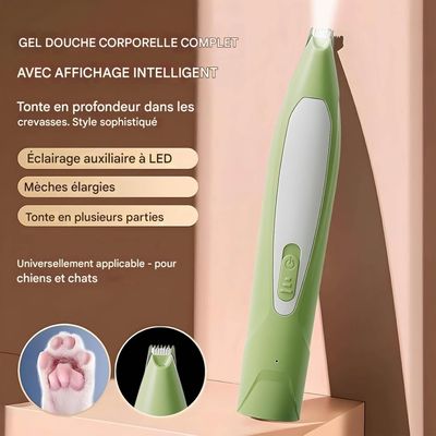 FurryFusion Tondeuse pour pattes d'animaux avec lumière LED