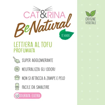 CAT&RINA BeNatural - Litière au tofu pour chats