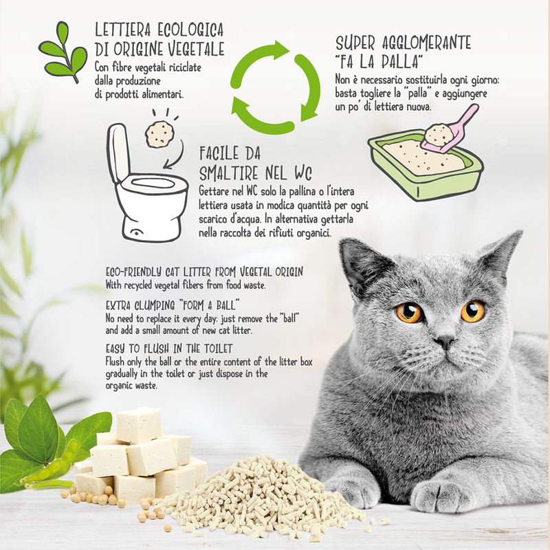 Litière Biologique pour Chats au Tofu 5,5 L