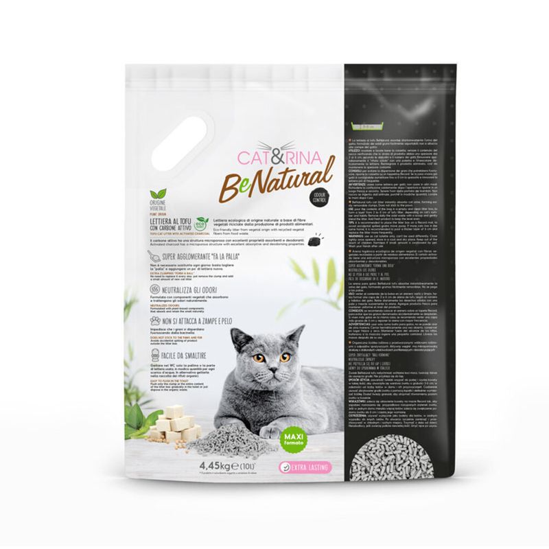 CAT&RINA BeNatural - Litière au tofu pour chats (Taille maxi)