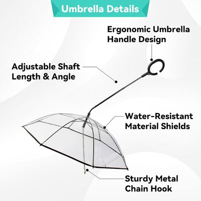 UAMLY Laisse parapluie transparente pour chien