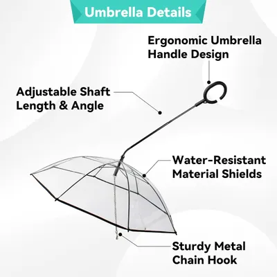 UAMLY Laisse parapluie transparente pour chien