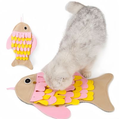 FurryFusion Tapis renifleur en forme de poisson pour chat