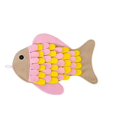 FurryFusion Tapis renifleur en forme de poisson pour chat