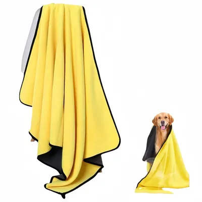 FurryFusion Serviette en velours corail pour animaux de compagnie