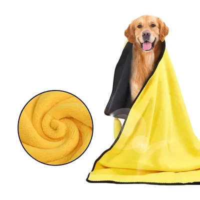 FurryFusion Serviette en velours corail pour animaux de compagnie