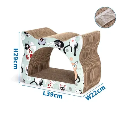 Grattoir en Carton pour Chats avec Zone de Repos