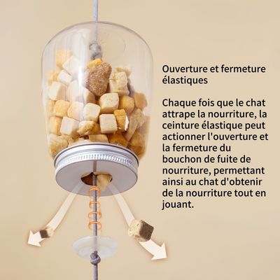 FurryFusion Jouet suspendu pour chat qui fuit de la nourriture