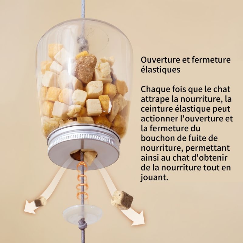 FurryFusion Jouet suspendu pour chat qui fuit de la nourriture