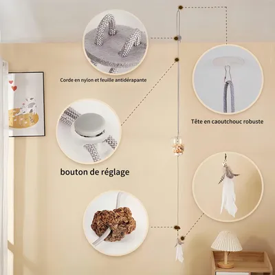FurryFusion Jouet suspendu pour chat qui fuit de la nourriture