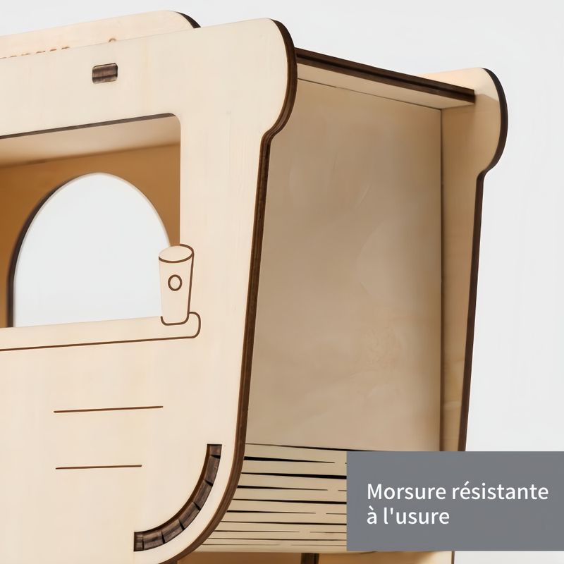FurryFusion Maison pour hamster avec chariot de petit-déjeuner
