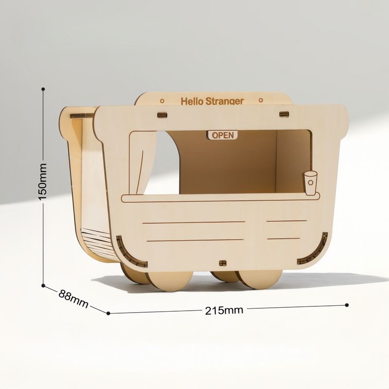 FurryFusion Maison pour hamster avec chariot de petit-déjeuner