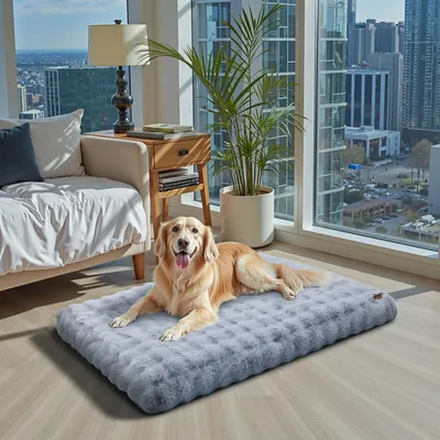 BINGOPAW Panier pour Chien Coussin Chien Tapis Matelas Gris BINGOPAW Panier pour Chien Coussin Chien Tapis Matelas Gris