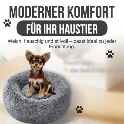 Best For Pets Fluffy Paws Pet Bed Plush Donut Dog Bed