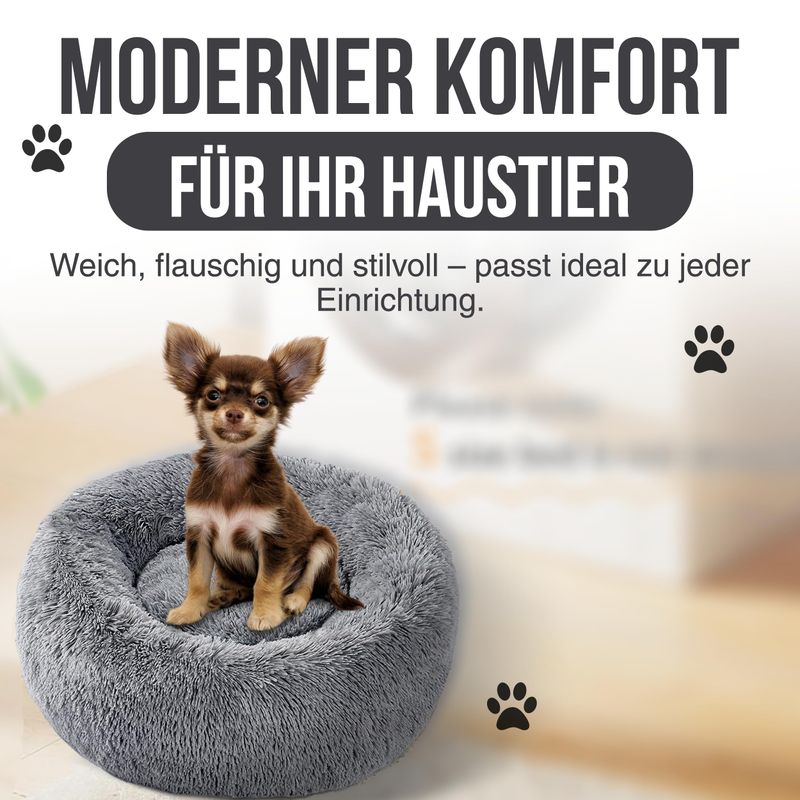 Best For Pets Fluffy Paws Pet Bed Plush Donut Dog Bed