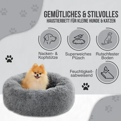 Best For Pets Fluffy Paws Pet Bed Plush Donut Dog Bed