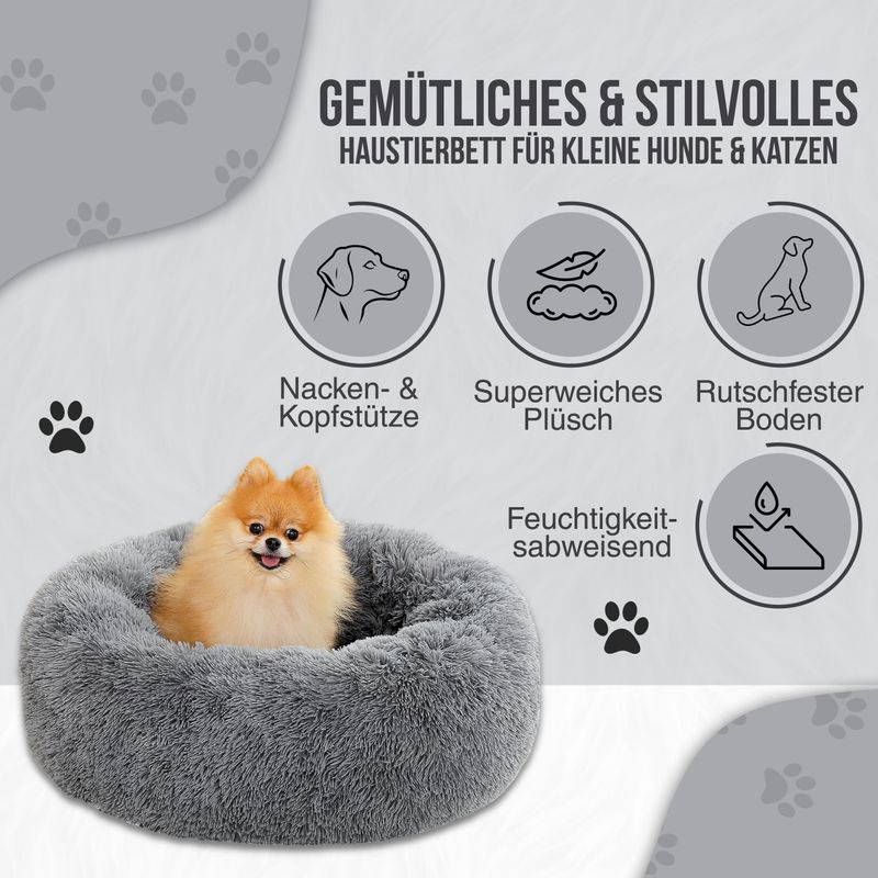 Best For Pets Fluffy Paws Pet Bed Plush Donut Dog Bed