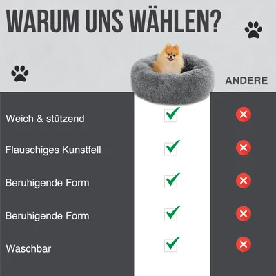 Best For Pets Fluffy Paws Pet Bed Plush Donut Dog Bed