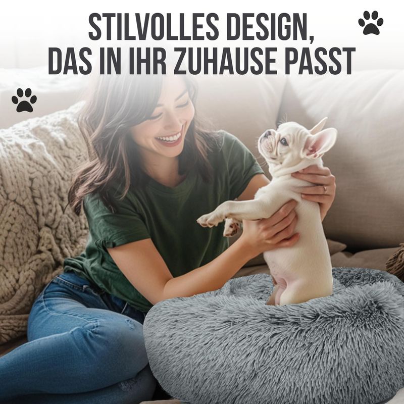 Best For Pets Fluffy Paws Pet Bed Plush Donut Dog Bed