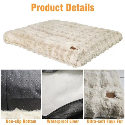 BINGOPAW Panier pour Chien Coussin Chien Tapis Matelas Beige BINGOPAW Panier pour Chien Coussin Chien Tapis Matelas Beige