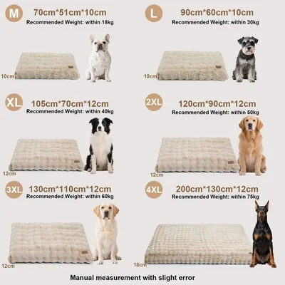 BINGOPAW Panier pour Chien Coussin Chien Tapis Matelas Beige BINGOPAW Panier pour Chien Coussin Chien Tapis Matelas Beige
