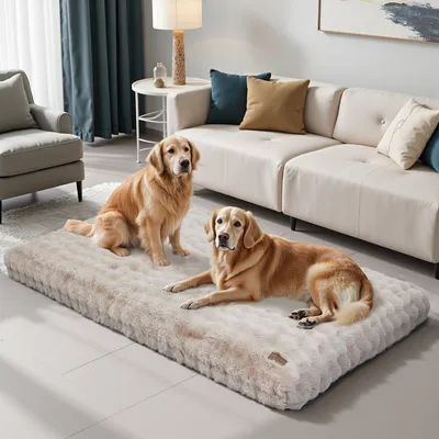 BINGOPAW Panier pour Chien Coussin Chien Tapis Matelas Beige BINGOPAW Panier pour Chien Coussin Chien Tapis Matelas Beige