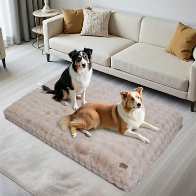 BINGOPAW Panier pour Chien Coussin Chien Tapis Matelas Beige BINGOPAW Panier pour Chien Coussin Chien Tapis Matelas Beige