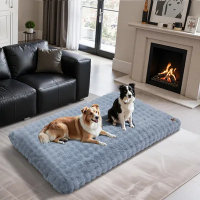 BINGOPAW Panier pour Chien Coussin Chien Tapis Matelas Gris BINGOPAW Panier pour Chien Coussin Chien Tapis Matelas Gris