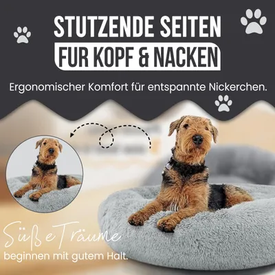 Best For Pets Fluffy Paws Pet Bed Plush Donut Dog Bed Best For Pets Fluffy Paws Pet Bed Plush Donut Dog Bed