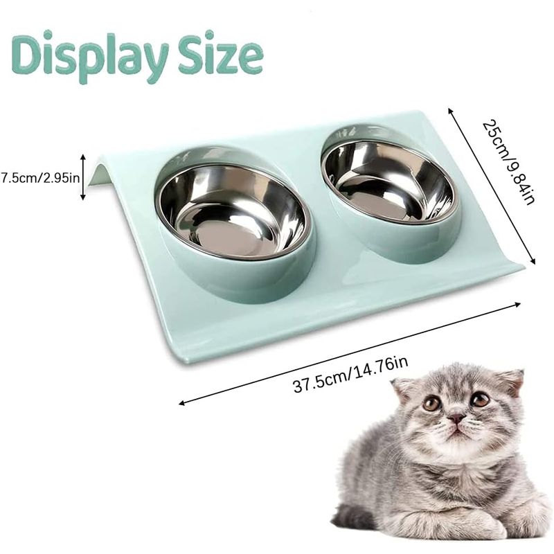 KPYTE Gamelle intégrée pour chat avec eau et nourriture