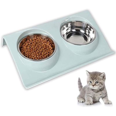 KPYTE Gamelle intégrée pour chat avec eau et nourriture